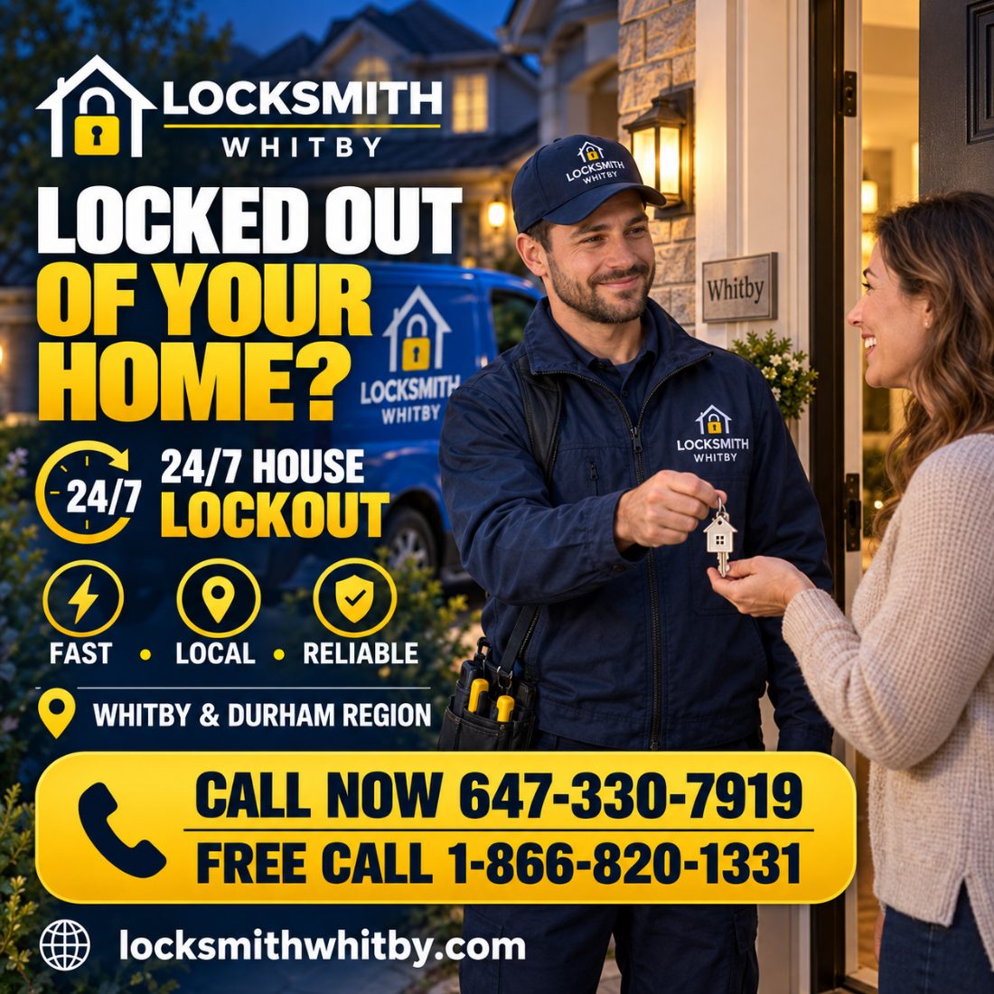 Locked out of your home? 24/7 house lockout service in Whitby and Durham Region